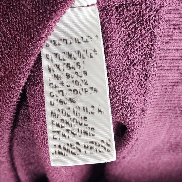 Standard James Perse Womens Raglan Sweatshirt Dress Size 1 Made in USA - Picture 7 of 9
